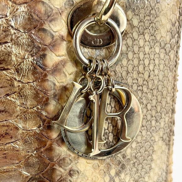 Christian Dior Metallic Snakeskin Medium Lady Dior Bag - Picture 10 of 15